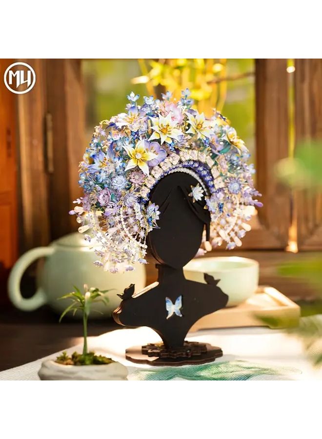 MU 3D لغز معدني تاج زهور قطعة رأس نموذج تجميع DIY زخرفة يدوية هدية - Image 2